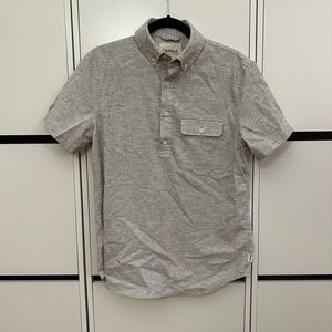 UpWest half button short sleeve twill grey heather